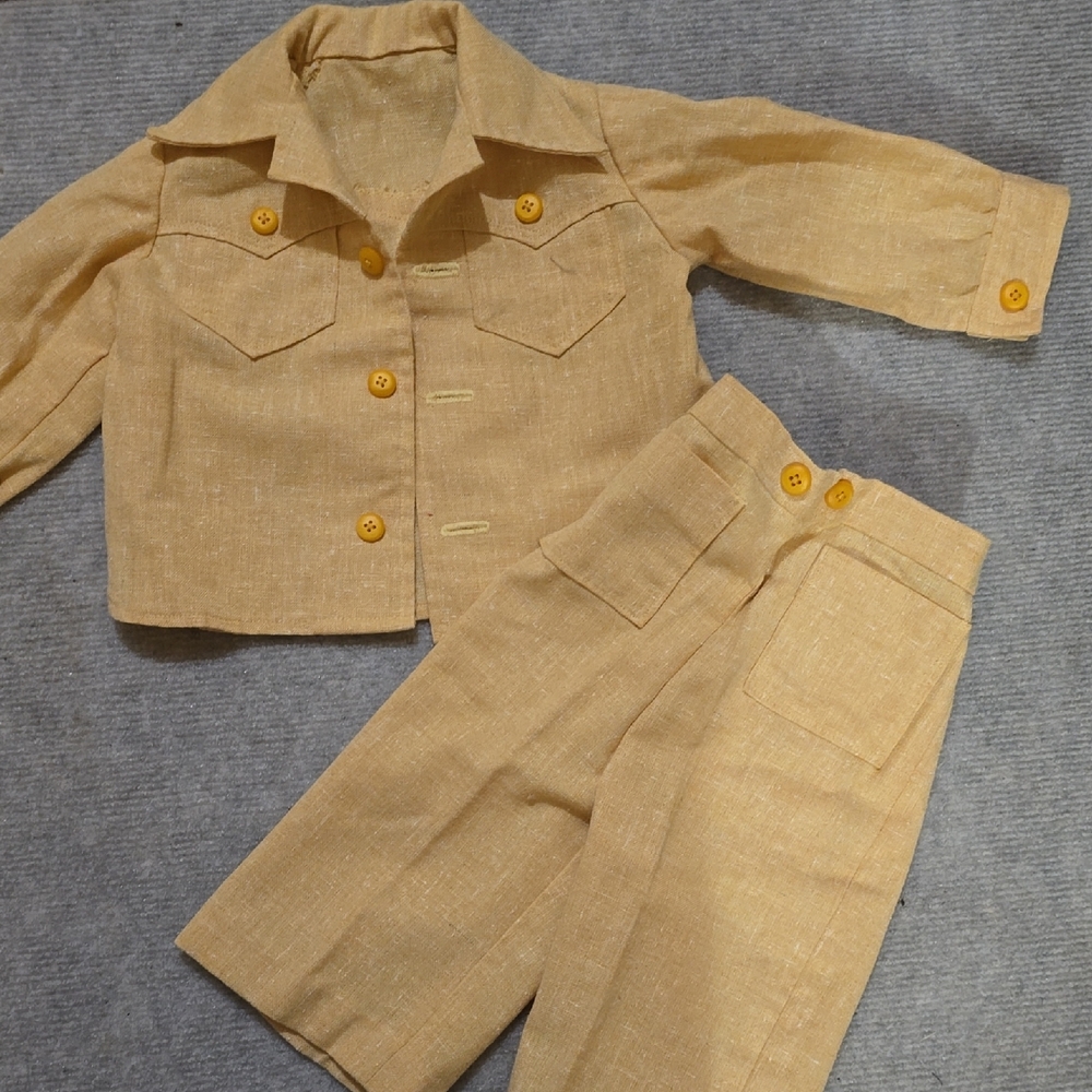 Handmade Vintage  Leisure Suit Western Yoke Button-Up Jacket and Pants Set
